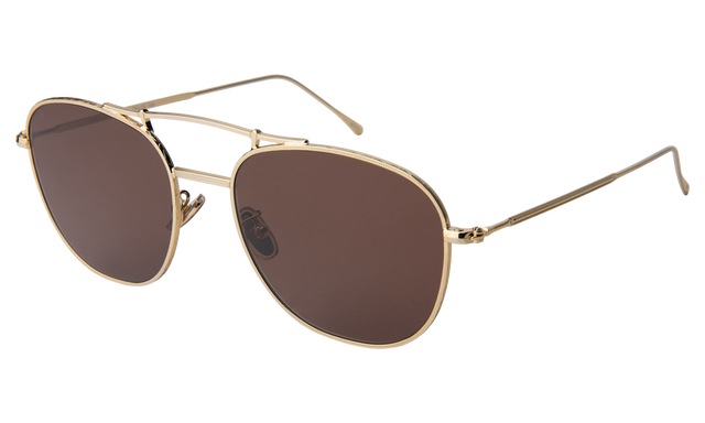 Cyprus Sunglasses Side Profile in Gold / Brown Flat