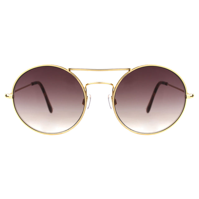 Product shot of Delon Sunglasses in Gold (Front View)