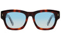 Front view of Dolomites Sunglasses in Havana/Gold/Blue Gradient See Through