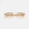 Front view of Dolomites Sunglasses in Champagne/Taupe Gradient