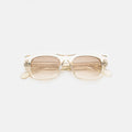 Front view of Dolomites Sunglasses in Champagne/Taupe Gradient