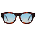 Front view of Dolomites Sunglasses in Havana/Gold/Blue Gradient See Through