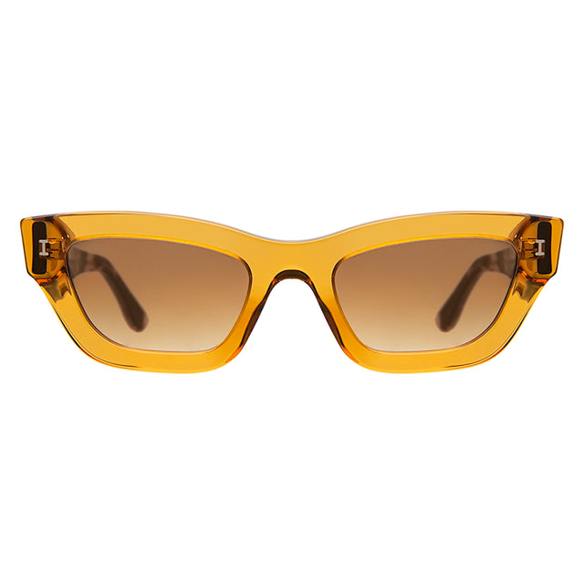 Donna Sunglasses front view in Cider/White Tortoise with Brown Gradient