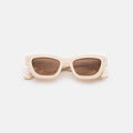 Front view of Donna Sunglasses in Cream/Brown Gradient