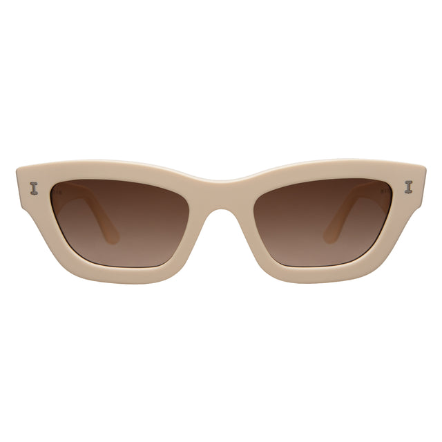 Donna Sunglasses front view in Cream with Brown Gradient