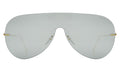 Front view of Douglas Mask Sunglasses in Silver/Silver