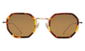 Front view of Dylan Tate Sunglasses in Star Tortoise/Gold/Brown Flat