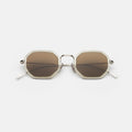 Front view of Dylan Tate Sunglasses in Champagne/Silver/Brown Flat
