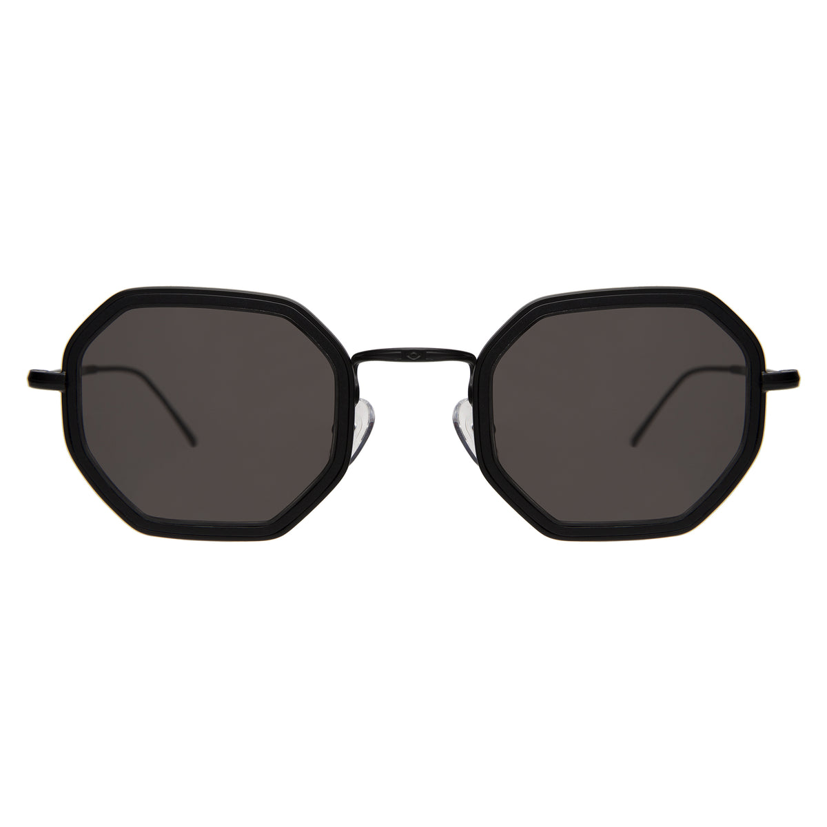 Dylan Tate Sunglasses in Matte Black with Grey Flat lenses, front view