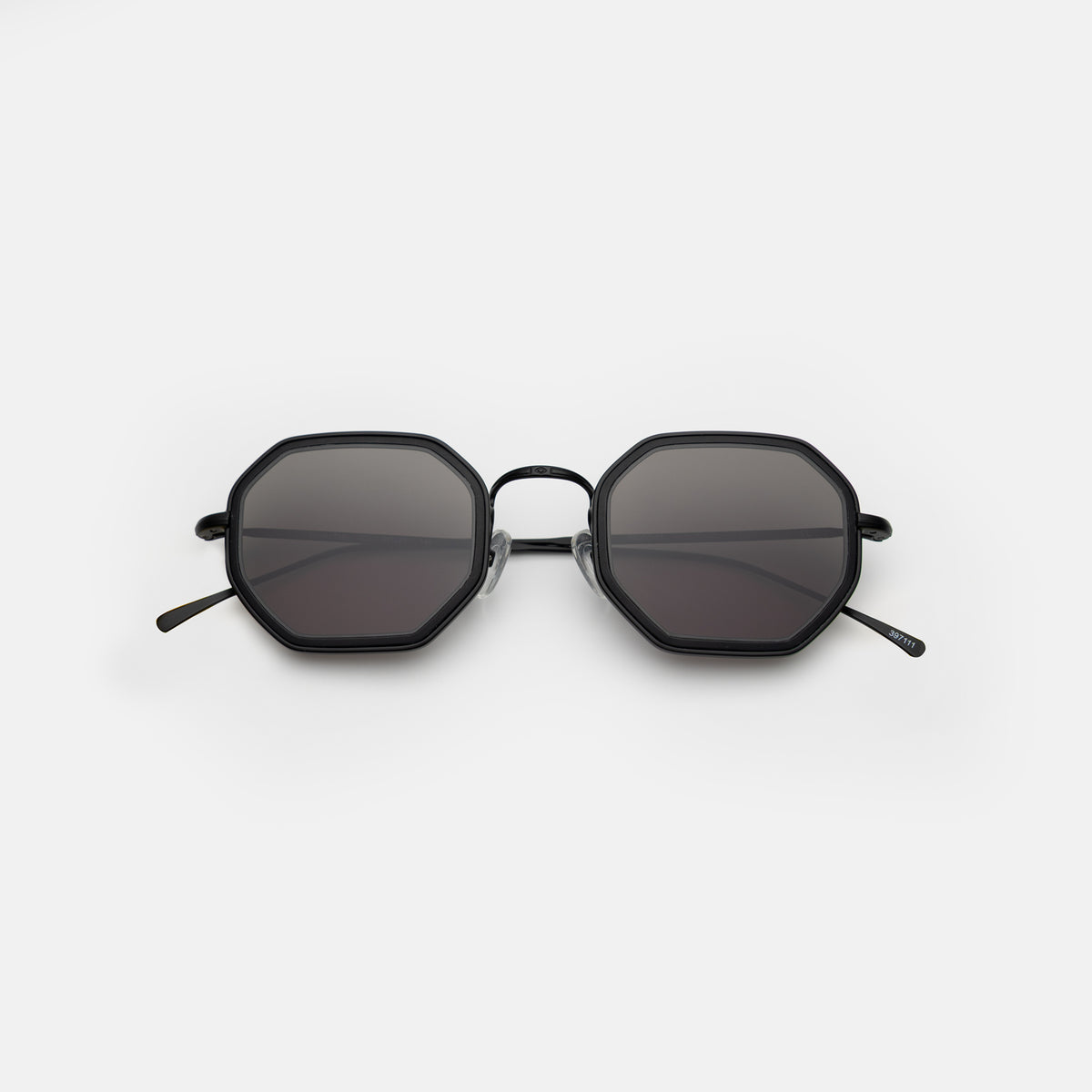 Dylan Tate Sunglasses in Matte Black with Grey Flat lenses