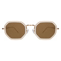Front view of Dylan Tate Sunglasses in Matte Clear/Gold/Brown Flat