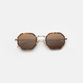 Front view of Dylan Tate Sunglasses in Star Tortoise/Gold/Brown Flat