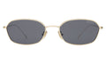 Front view of East Houston Sunglasses in Gold/Grey Flat