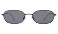 Front view of East Houston Sunglasses in Matte Black/Grey Flat