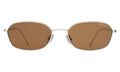 Front view of East Houston Sunglasses in Silver/Brown Flat