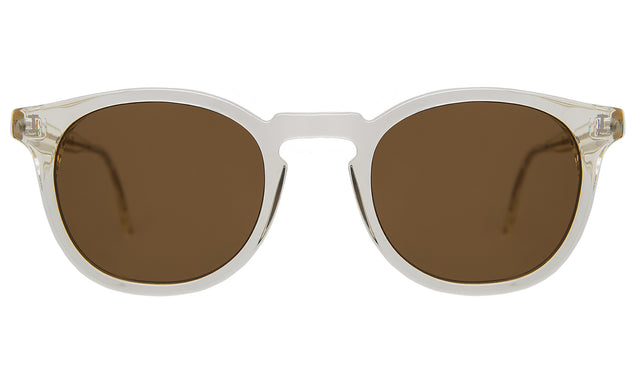 Eldridge 48 Light Sunglasses front view in Champagne with Brown Flat