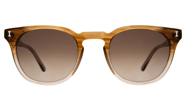 Eldridge 48 Light Sunglasses front view in Natural Oak with Brown Flat Gradient