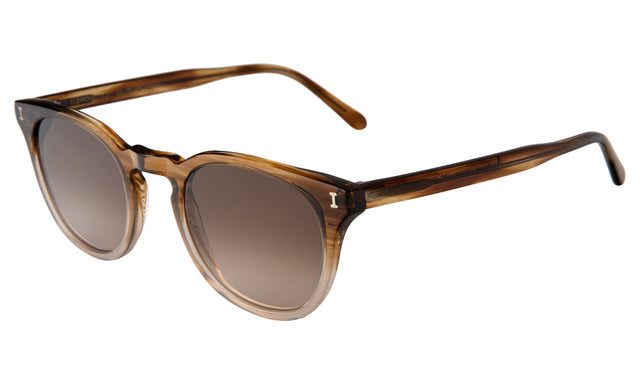 Eldridge 48 Light Sunglasses side view in Natural Oak / Brown Flat Gradient