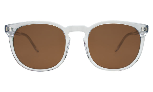 Eldridge 56 Sunglasses in Clear with Brown Flat