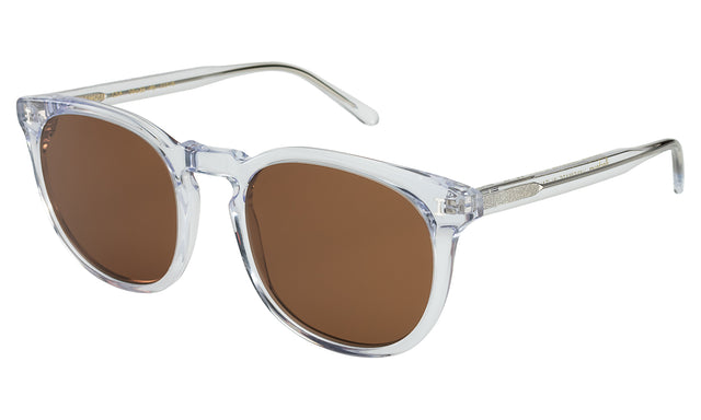 Eldridge 56 Sunglasses Side Profile in Clear / Brown Flat