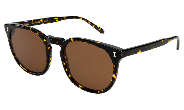 Eldridge 56 Sunglasses Side Profile in Flame / Brown Flat