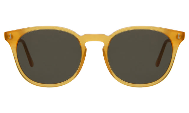 Eldridge 56 Light Sunglasses front view in Honey Gold with Olive Flat