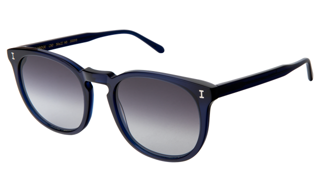 Eldridge 56 Sunglasses Side Profile in Navy Grey Flat Gradient