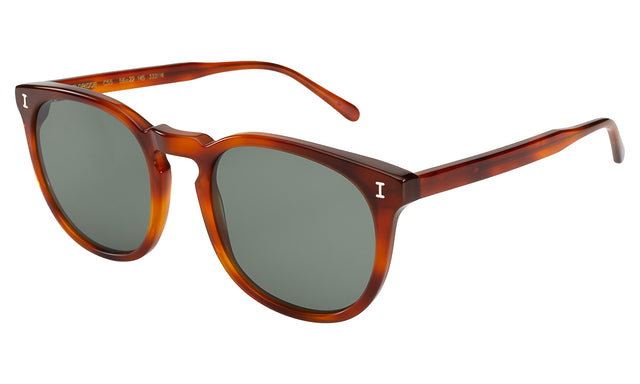 Eldridge 56 Sunglasses Side Profile in Red Havana / Olive Flat