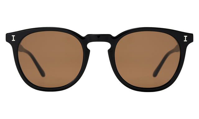 Eldridge Sunglasses in Black with Brown Flat