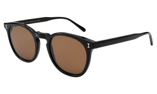 Eldridge Sunglasses Side Profile in Black / Brown Flat
