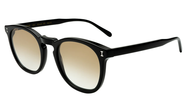 Eldridge Sunglasses Side Profile in Black / Taupe Flat Gradient