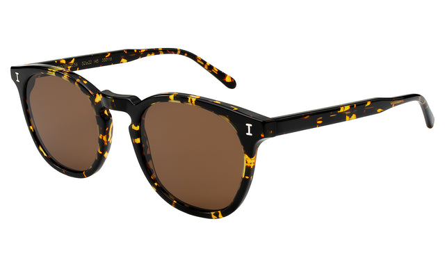 Eldridge Sunglasses Side Profile in Flame / Brown Flat