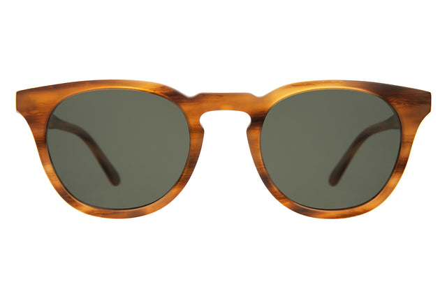 Eldridge Light Sunglasses in Matte Teak with Olive Flat