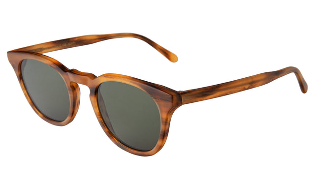 Eldridge Light Sunglasses Side Profile in Matte Teak / Olive Flat