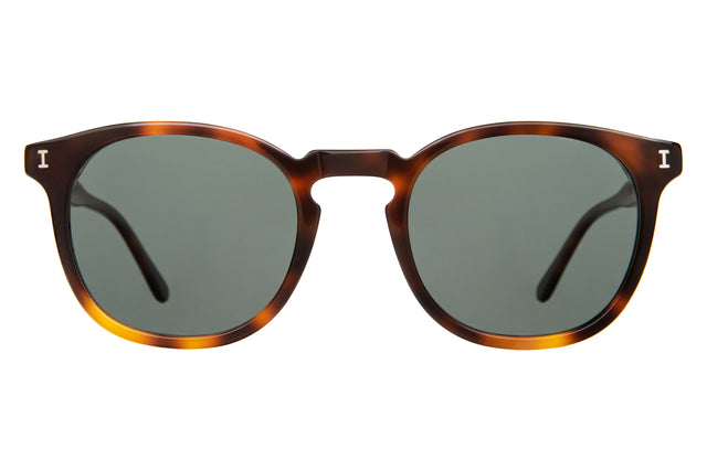 Eldridge Light Polarized Sunglasses front view in Havana with Olive Polarized