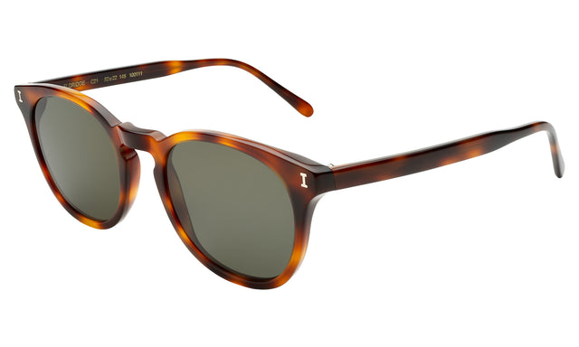 Eldridge Light Polarized Sunglasses side view in Havana / Olive Polarized