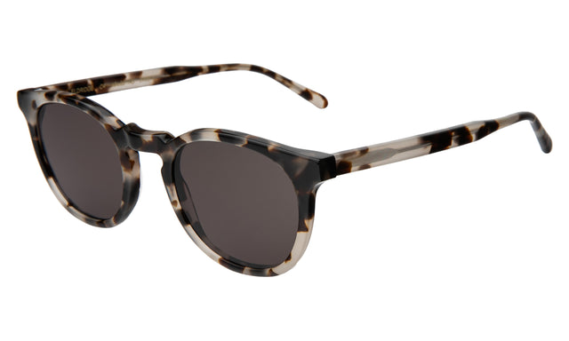 Eldridge Light Sunglasses side view in White Tortoise / Grey Flat