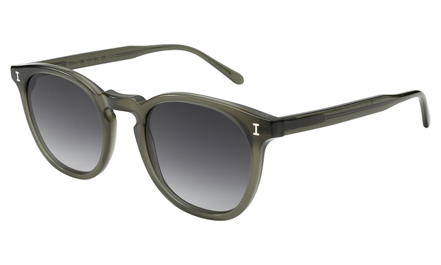 Eldridge Sunglasses Side Profile in Olive / Grey Flat Gradient