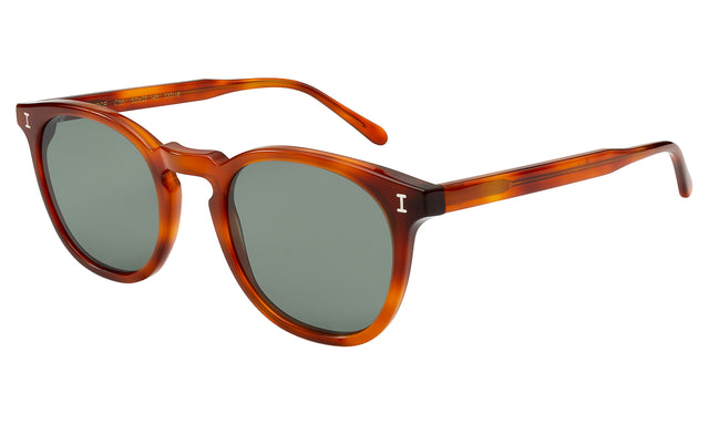 Eldridge Sunglasses Side Profile in Red Havana / Olive Flat