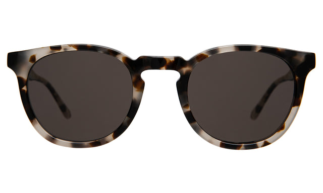 Eldridge Light Sunglasses front view in White Tortoise with Grey Flat