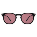 Front view of Eldridge 48 Sunglasses in Black/Plum Flat See Through