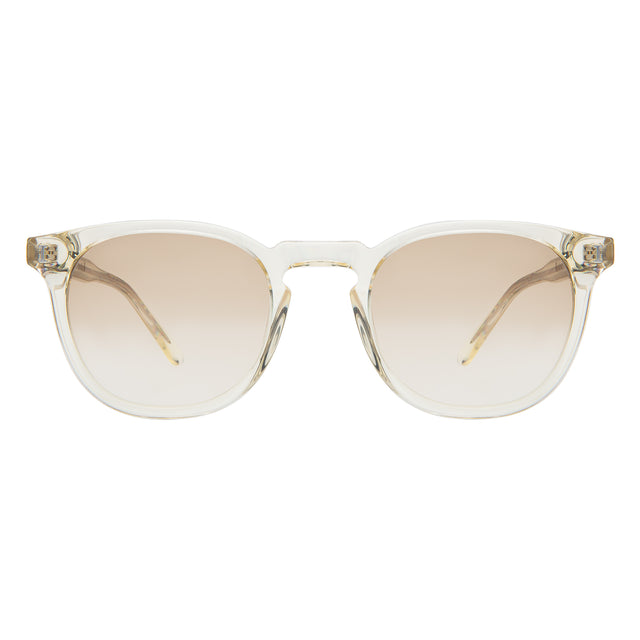 Eldridge 48 Sunglasses front view in Champagne with Taupe Flat Gradient