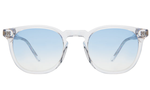 Eldridge 48 Sunglasses front view in Clear with Blue Flat Gradient See Through