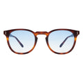 Front view of Eldridge 48 Sunglasses in Havana/Blue Flat Gradient See Through