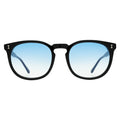 Front view of Eldridge 56 Sunglasses in Black/Blue Flat Gradient See Through