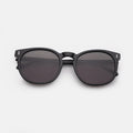 Front view of Eldridge 56 Sunglasses in Black/Grey Flat