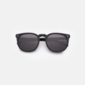 Front view of Eldridge 56 Sunglasses in Black/Grey Flat