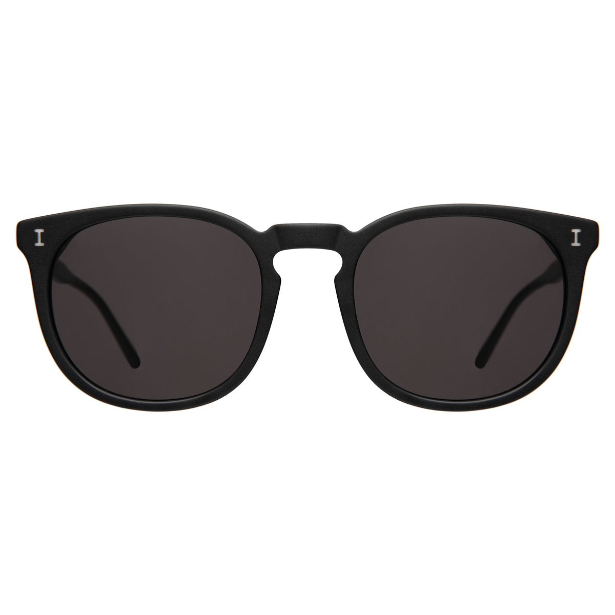 Eldridge 56 Sunglasses in Matte Black with Grey Flat lenses, front view
