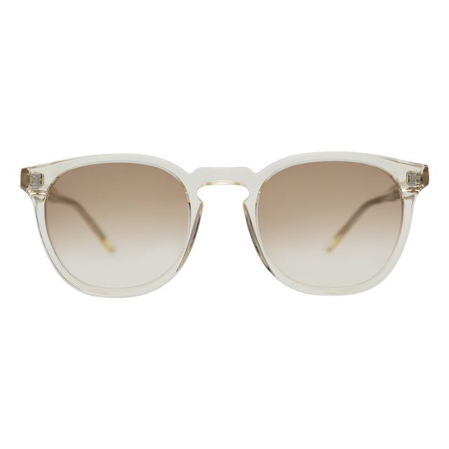 Eldridge Sunglasses front view in Champagne with Taupe Flat Gradient