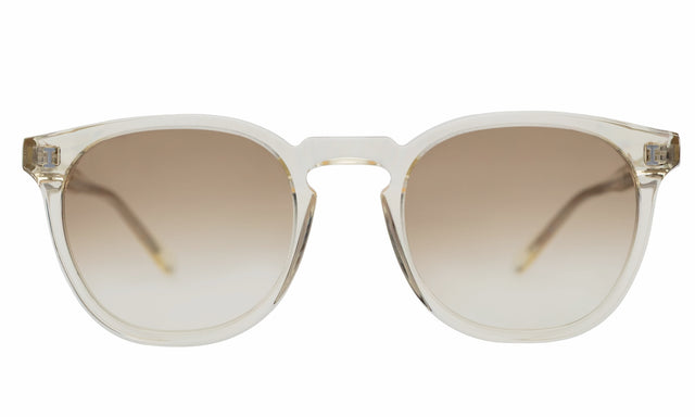 Eldridge Sunglasses front view in Champagne with Taupe Flat Gradient